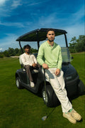 Merino Longsleeve Polo Pistachio Green